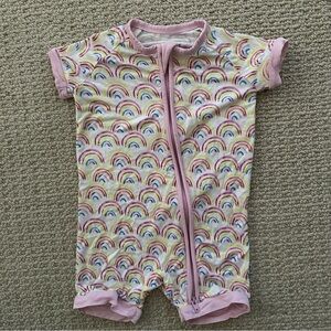 Little Sleepies Shorty Bamboo Zippy Pastel Rainbows 3-6 Months